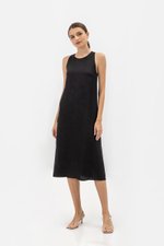 IDRA V BACK MIDI LINEN DRESS IDRA V BACK MIDI LINEN DRESS