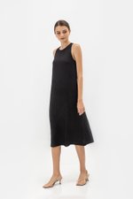 IDRA V BACK MIDI LINEN DRESS IDRA V BACK MIDI LINEN DRESS
