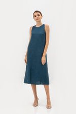 IDRA V BACK MIDI LINEN DRESS IDRA V BACK MIDI LINEN DRESS
