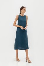IDRA V BACK MIDI LINEN DRESS IDRA V BACK MIDI LINEN DRESS