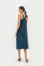 IDRA V BACK MIDI LINEN DRESS IDRA V BACK MIDI LINEN DRESS