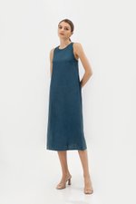 IDRA V BACK MIDI LINEN DRESS IDRA V BACK MIDI LINEN DRESS