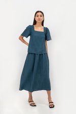 RAYNE FLARE MIDI LINEN SKIRT RAYNE FLARE MIDI LINEN SKIRT