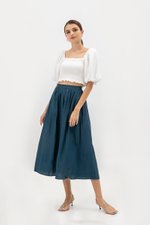 RAYNE FLARE MIDI LINEN SKIRT RAYNE FLARE MIDI LINEN SKIRT