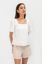 KANDY FLUTTER SLEEVE LINEN TOP KANDY FLUTTER SLEEVE LINEN TOP