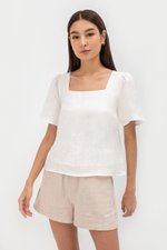 KANDY FLUTTER SLEEVE LINEN TOP KANDY FLUTTER SLEEVE LINEN TOP