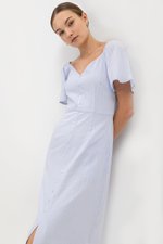 DAMITA FLUTTER SLEEVE COTTON MIDI DRESS