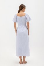 DAMITA FLUTTER SLEEVE COTTON MIDI DRESS