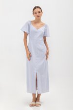 DAMITA FLUTTER SLEEVE COTTON MIDI DRESS