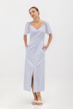 DAMITA FLUTTER SLEEVE COTTON MIDI DRESS