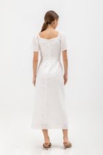 DAMITA FLUTTER SLEEVE COTTON MIDI DRESS