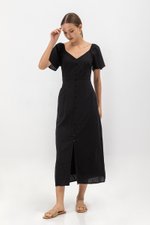 DAMITA FLUTTER SLEEVE COTTON MIDI DRESS