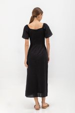 DAMITA FLUTTER SLEEVE COTTON MIDI DRESS