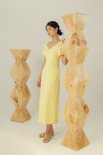 DAMITA FLUTTER SLEEVE COTTON MIDI DRESS