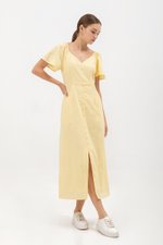 DAMITA FLUTTER SLEEVE COTTON MIDI DRESS