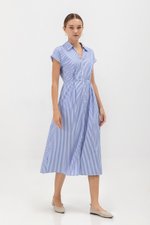 MAE COLLARED STRIPED DRESS W BELT