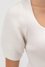 LUCRETIA PUFF SLEEVE KNIT TOP LUCRETIA PUFF SLEEVE KNIT TOP