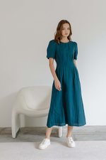 BENEDETTA PLEATED WAIST MIDI DRESS