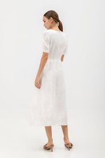 BENEDETTA PLEATED WAIST MIDI DRESS