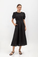 BENEDETTA PLEATED WAIST MIDI DRESS
