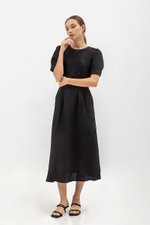 BENEDETTA PLEATED WAIST MIDI DRESS