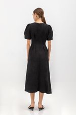 BENEDETTA PLEATED WAIST MIDI DRESS