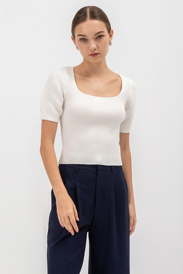 LUCRETIA PUFF SLEEVE KNIT TOP