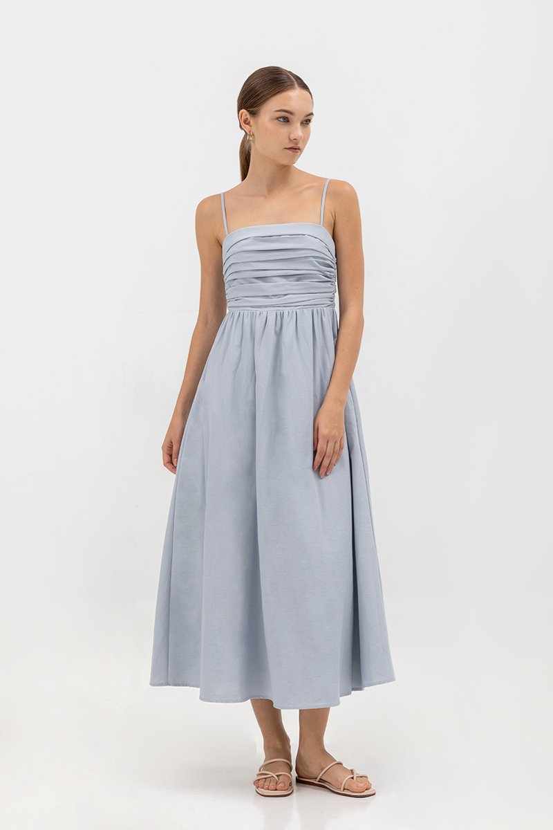 KIEVA PLEATED CHEST CAMISOLE MAXI DRESS
