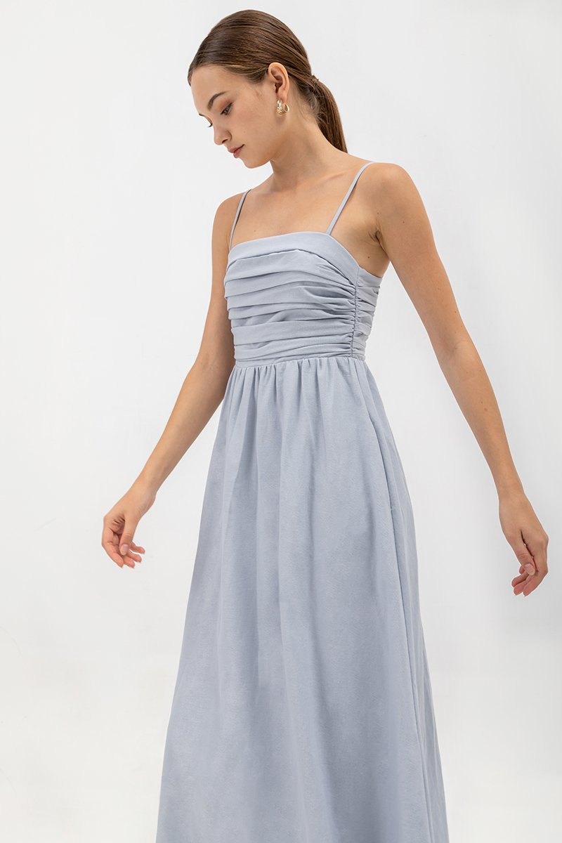 KIEVA PLEATED CHEST CAMISOLE MAXI DRESS