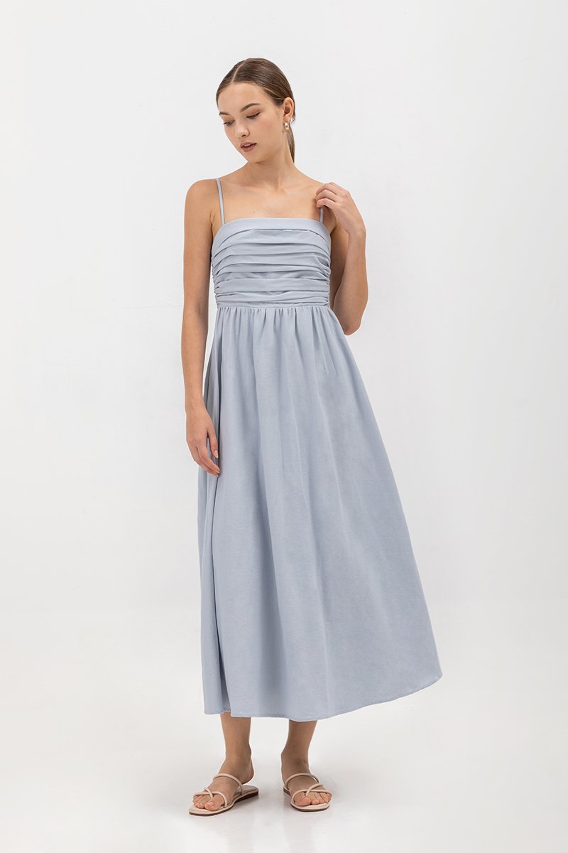 KIEVA PLEATED CHEST CAMISOLE MAXI DRESS