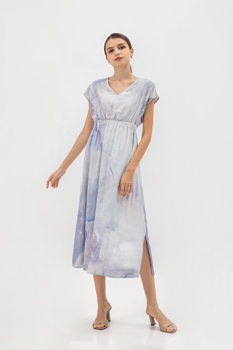 SEDNA PRINTED ELASTIC WAISTBAND DRESS