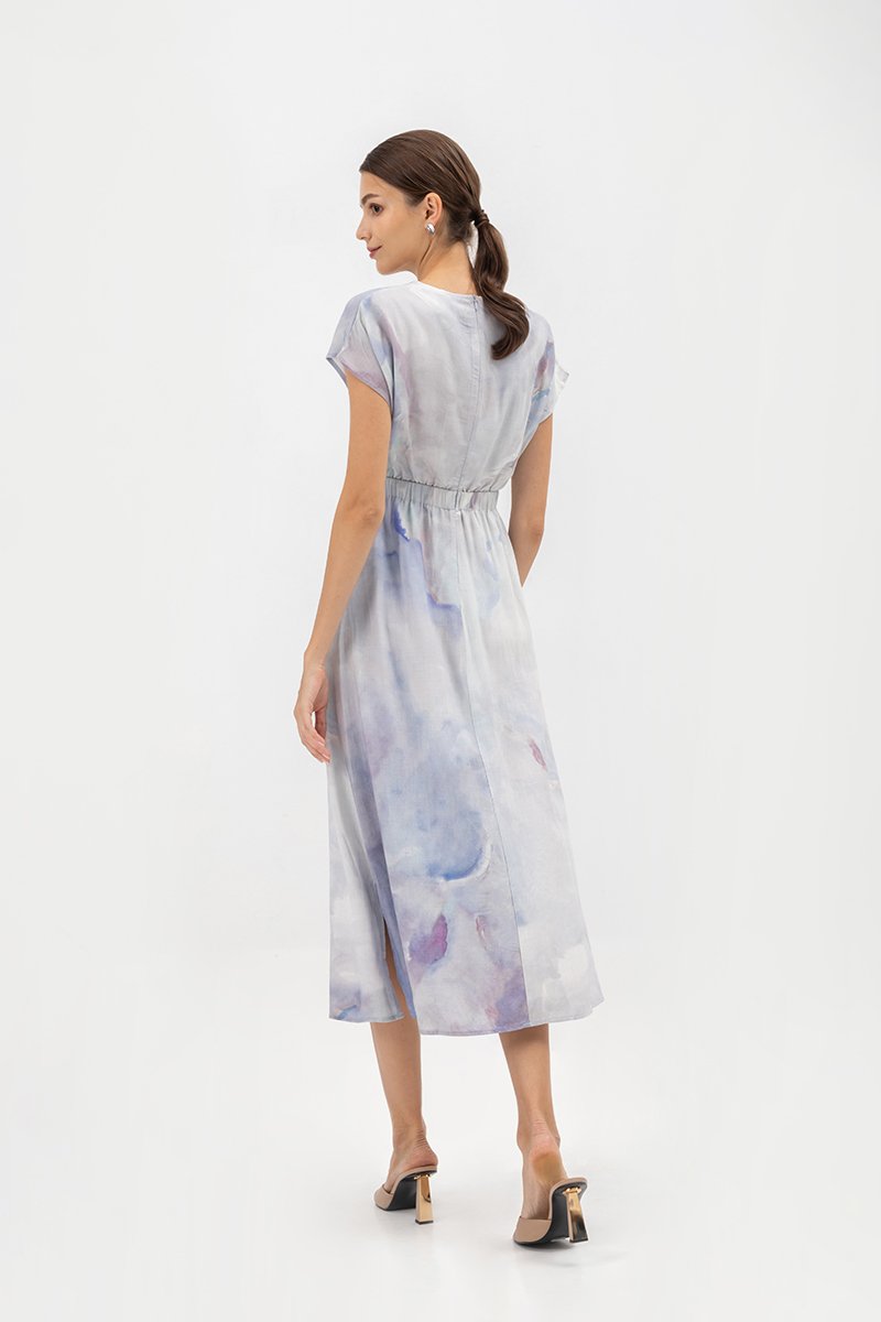 SEDNA PRINTED ELASTIC WAISTBAND DRESS