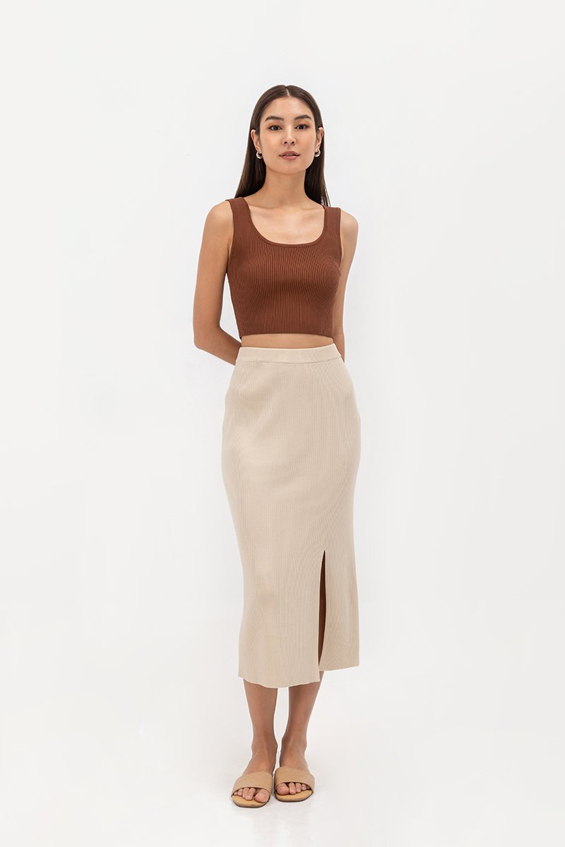 PAULINE KNIT SKIRT W SLIT