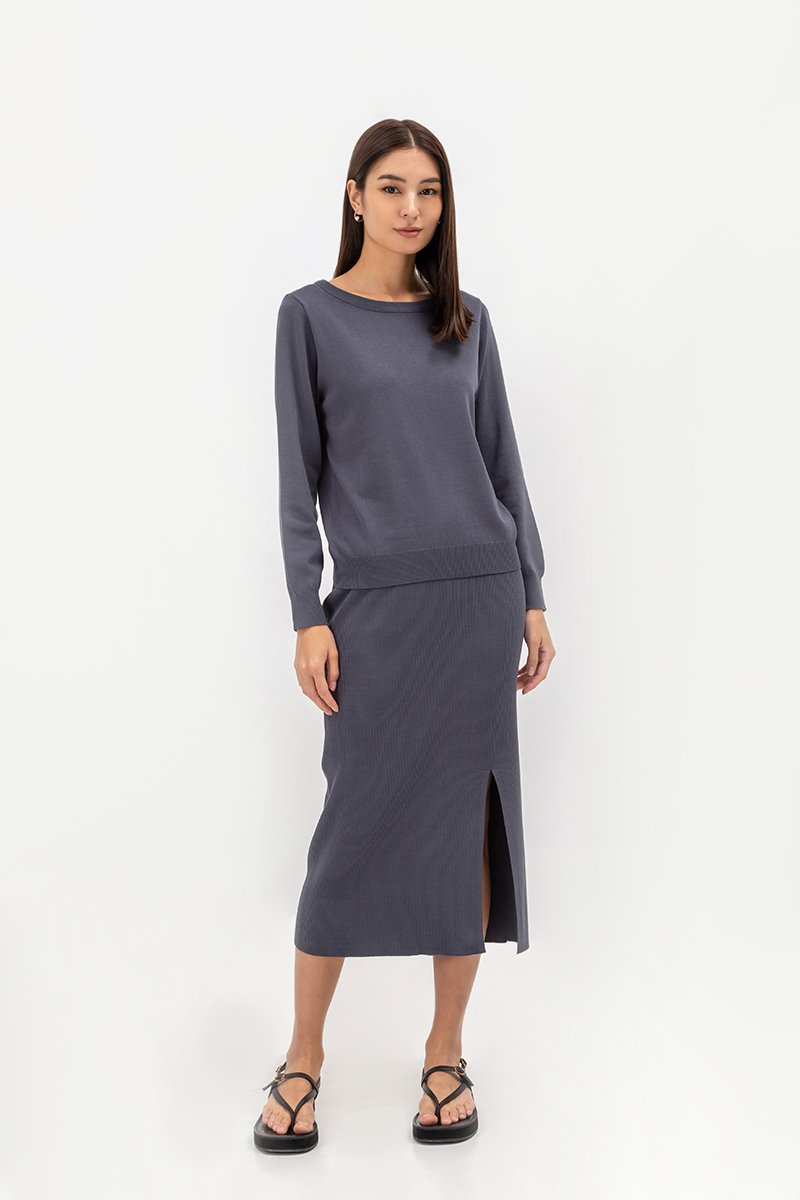 PAULINE KNIT SKIRT W SLIT