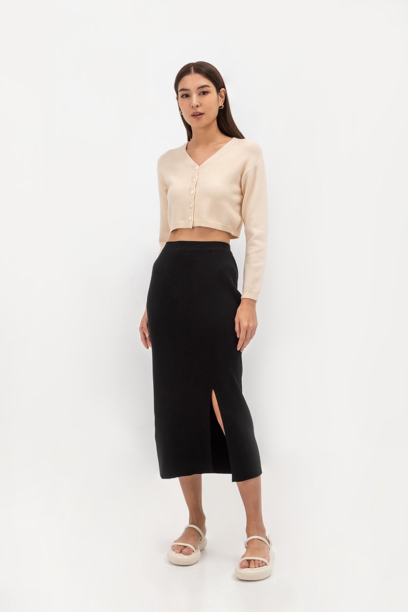 PAULINE KNIT SKIRT W SLIT