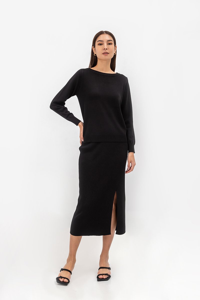 PAULINE KNIT SKIRT W SLIT