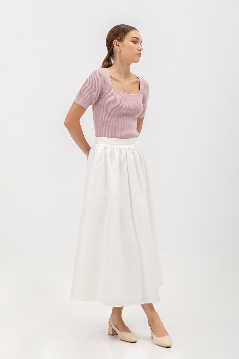 LUCRETIA PUFF SLEEVE KNIT TOP