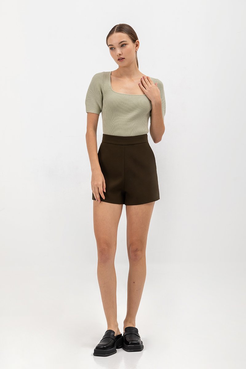 LUCRETIA PUFF SLEEVE KNIT TOP