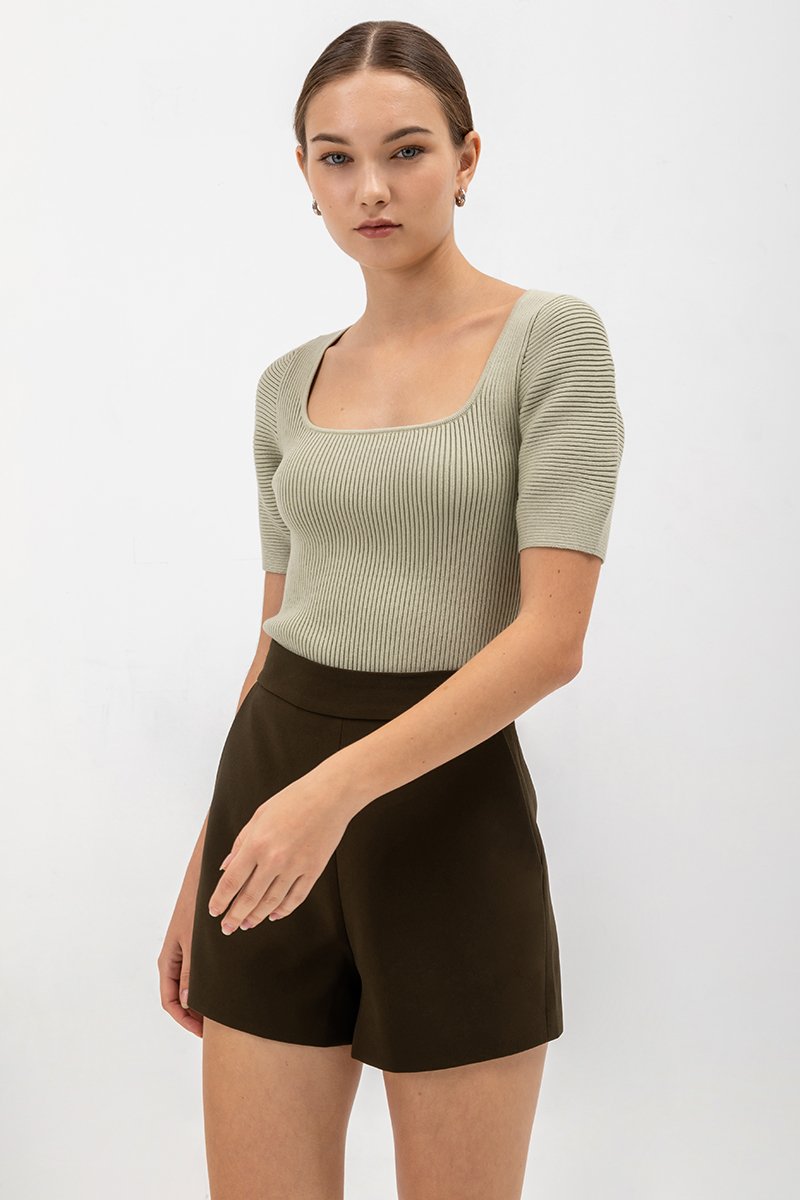 LUCRETIA PUFF SLEEVE KNIT TOP