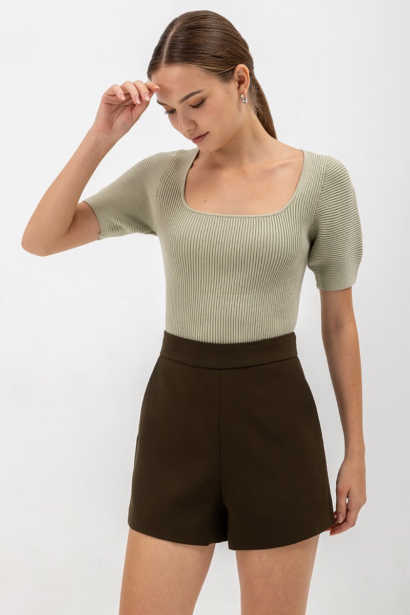 LUCRETIA PUFF SLEEVE KNIT TOP