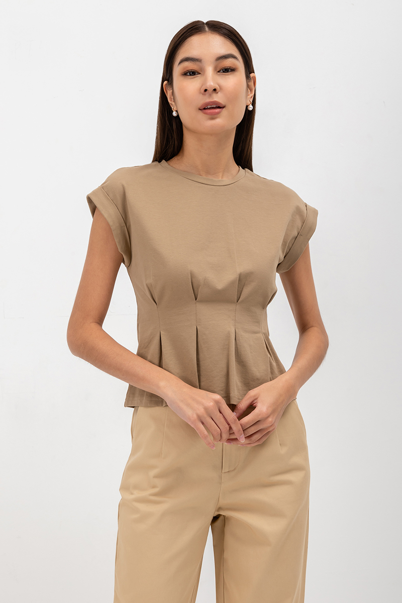 SINEAD PLEATED JERSEY TOP | Love and Bravery