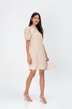 ABEL PUFF SLEEVE JACQUARD CHEONGSAM