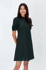 ABEL PUFF SLEEVE JACQUARD CHEONGSAM