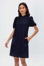 ABEL PUFF SLEEVE JACQUARD CHEONGSAM