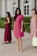 SHEILA PUFF SLEEVE CHEONGSAM DRESS