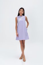 LISSE FLORAL EMBROIDERY TWEED CHEONGSAM DRESS