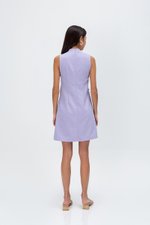 LISSE FLORAL EMBROIDERY TWEED CHEONGSAM DRESS