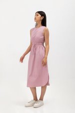 ANGELIKA DRAWSTRING WAIST MIDI DRESS ANGELIKA DRAWSTRING WAIST MIDI DRESS