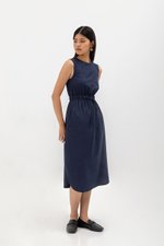 ANGELIKA DRAWSTRING WAIST MIDI DRESS ANGELIKA DRAWSTRING WAIST MIDI DRESS