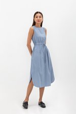 ANGELIKA DRAWSTRING WAIST MIDI DRESS ANGELIKA DRAWSTRING WAIST MIDI DRESS
